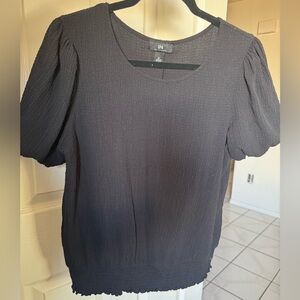 I.N. San Francisco Black Textured Blouse